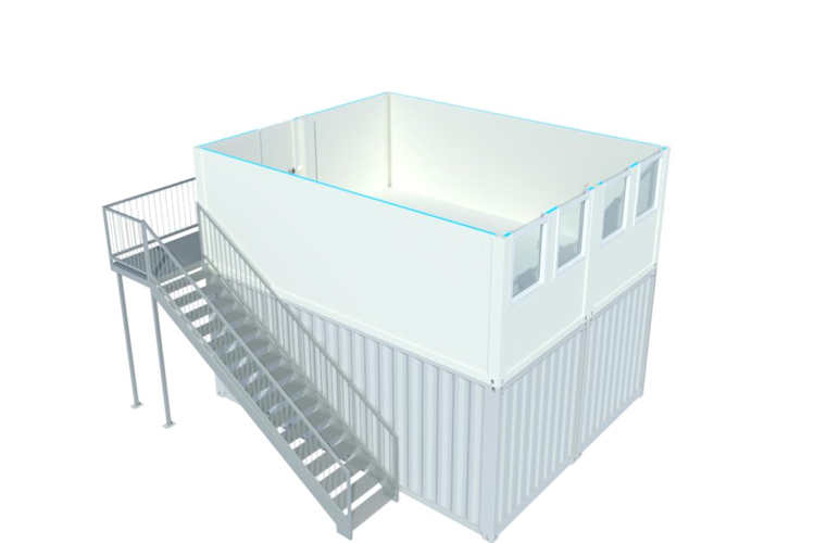 Algeco Raumcontainer Doppelanlage Seecontainer