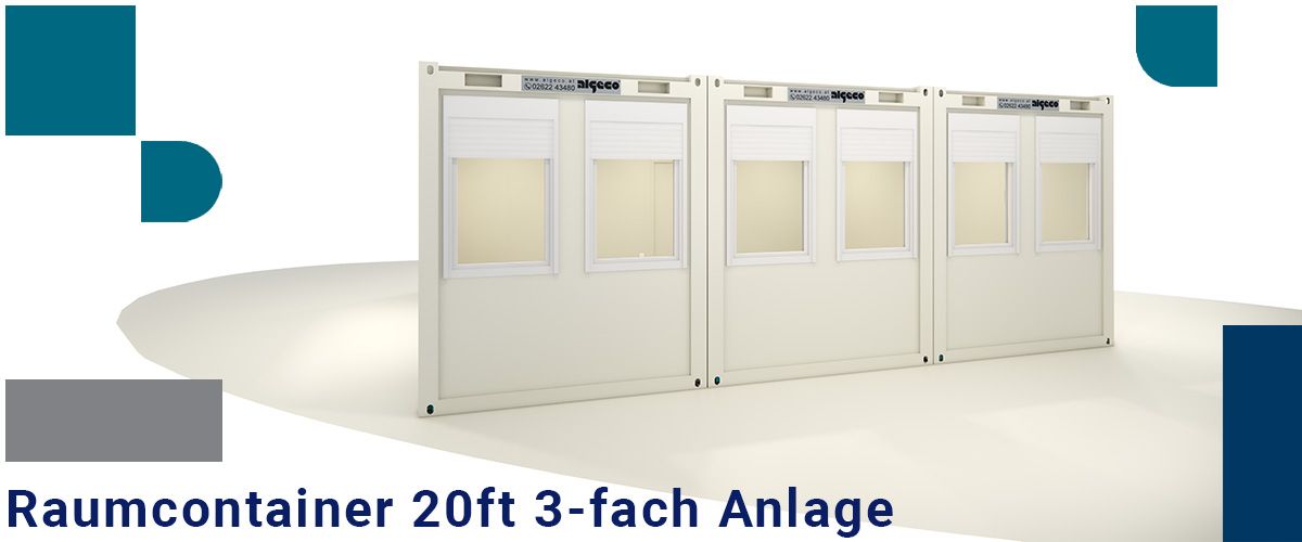 Algeco Bürocontainer 20ft 3-fach Anlage Standard