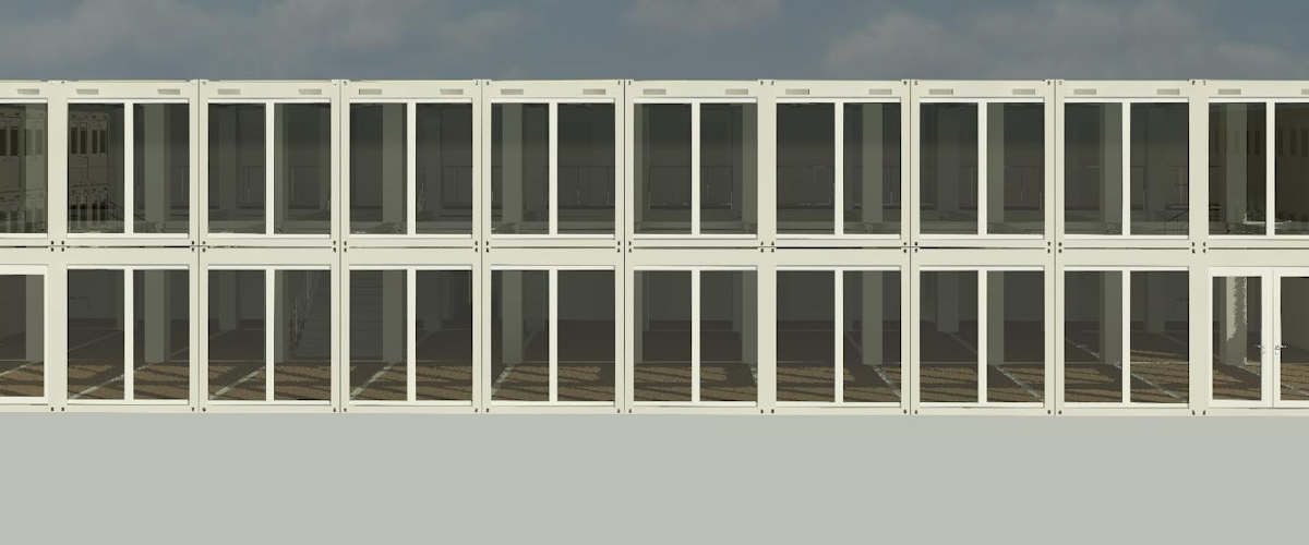Containerschule Ansicht Algeco
