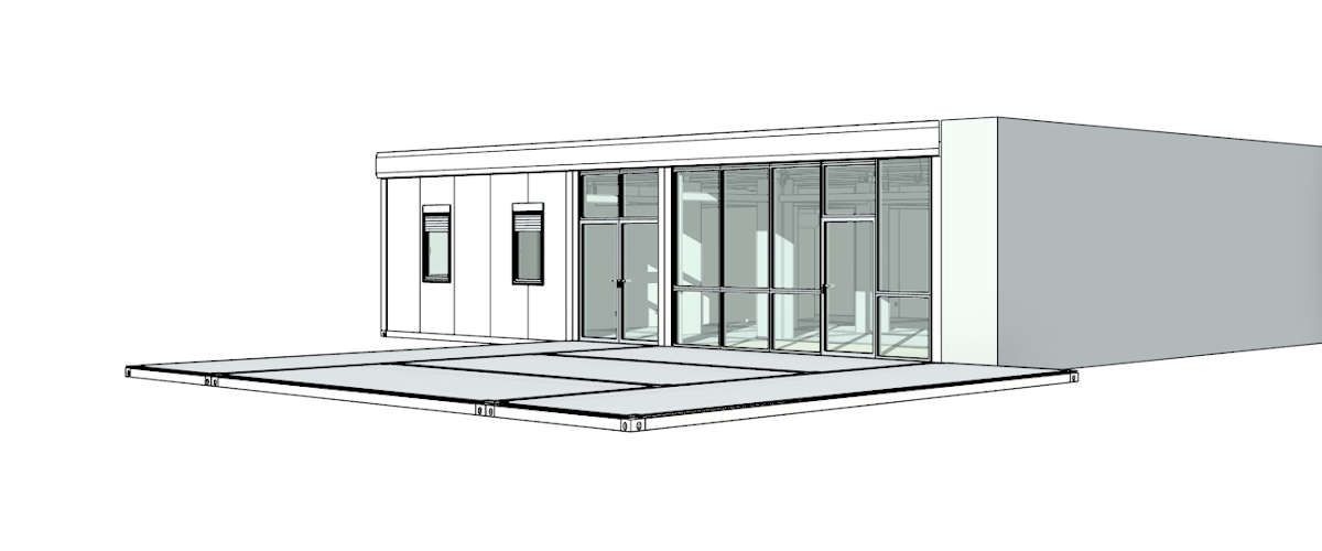 Raumcontainer Clubhaus Golfplatz Algeco