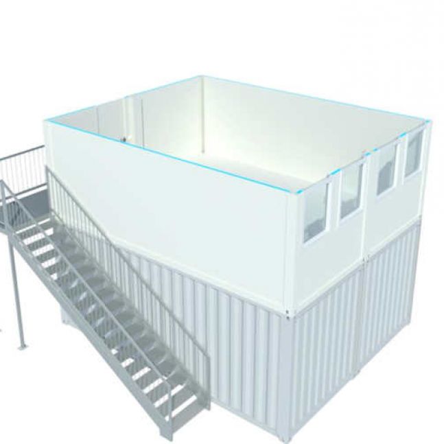 Algeco Raumcontainer Doppelanlage Seecontainer